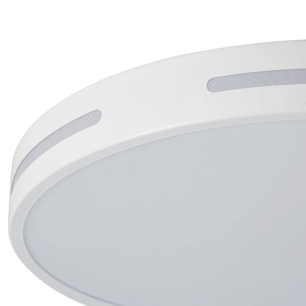 11.8 in. 1-Light LED Flush Mount Ceiling Light 24-Watt Close to Ceiling Light with PS Shade, White - Hercitys