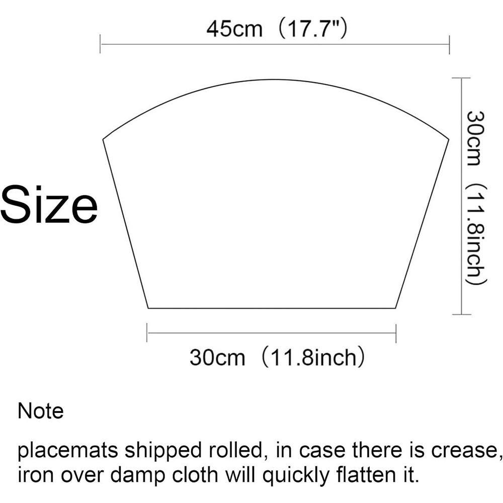 17.70 in. x 11.80 in. Tan Polyester Round Table Placemats, Heat Resistant (Set of 4) - Hercitys