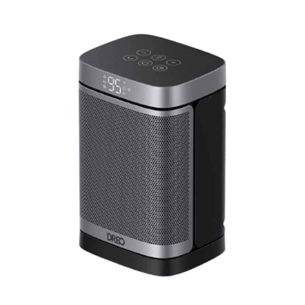 1500-Watt 11.42 in. Electric Indoor Tower Forced Air Ceramic Space Heater with Remote, Thermostat and 12H Timer, Silver - Hercitys