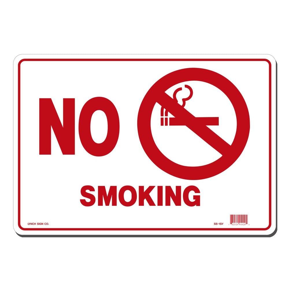 14 in. x 10 in. No Smoking with Symbol Sign Printed on More Durable, Thicker, Longer Lasting Styrene Plastic - Hercitys