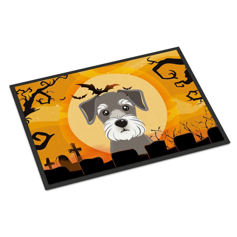 18 in. x 27 in. Indoor/Outdoor Halloween Schnauzer Door Mat - Hercitys