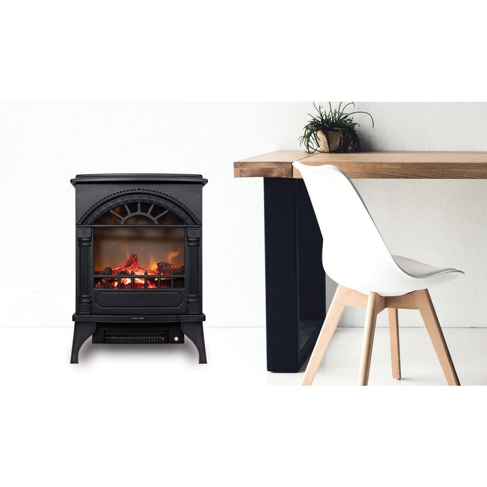 16 in. Freestanding Electric Fireplace in Black - Hercitys