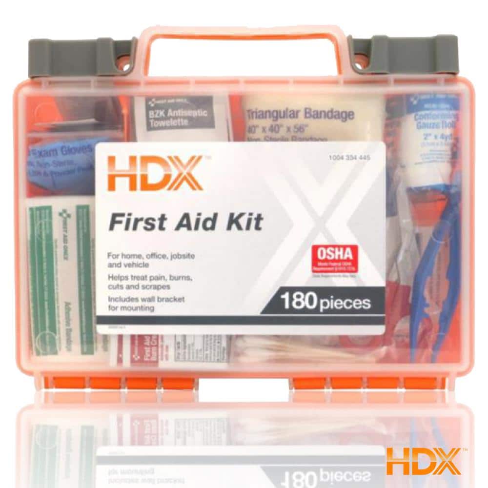180-Piece, 25-Person Plastic OSHA First Aid Kit - Hercitys