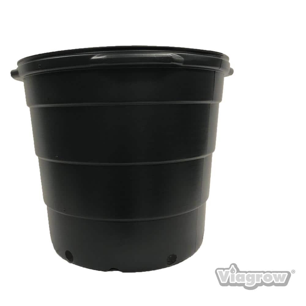 20 Gal. 80 qts. Black Round Plastic Nursery Garden Pots 77.22 l/3.17 cu. Ft. (5-Pack) - Hercitys