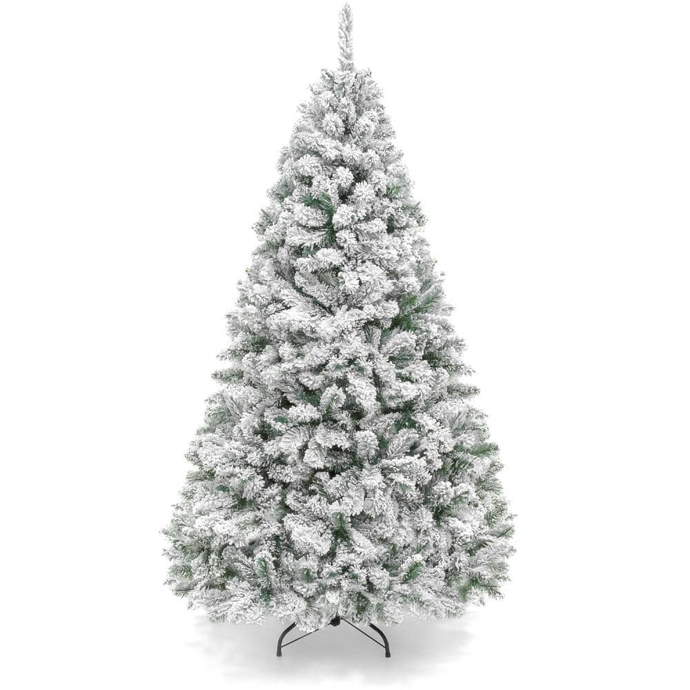 4.5 ft. Unlit Flocked Pine Artificial Christmas Tree - Hercitys