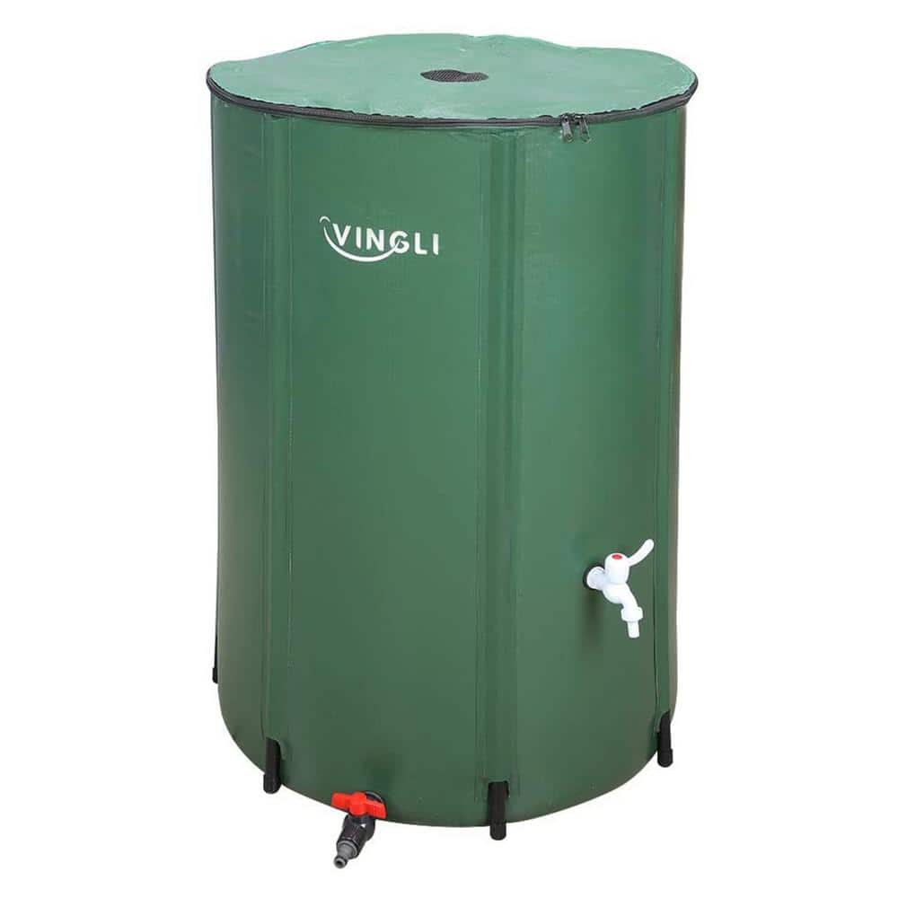 100 Gal. Collapsible Rain Barrel Portable Water Storage Tank Rainwater Collection - Hercitys