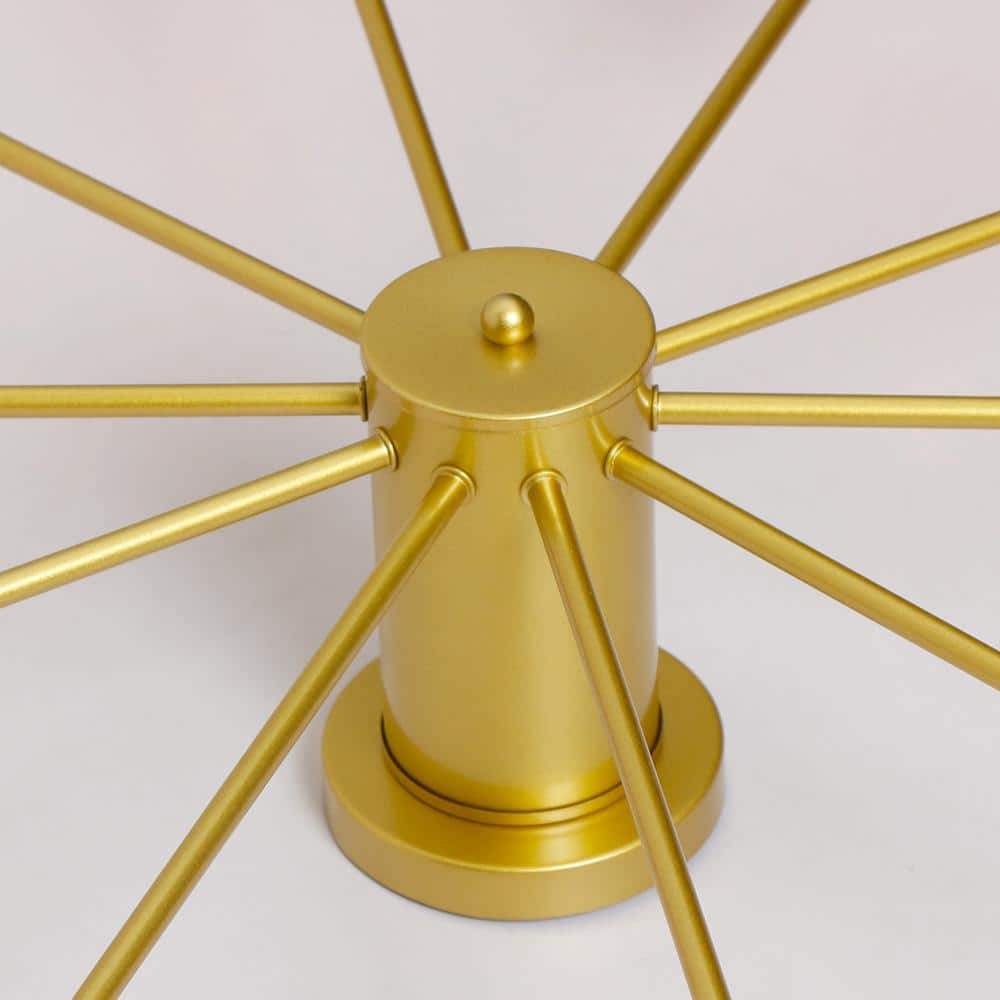 37.7 in. 10-Light Gold Sputnik Flush Mount for Living Dining Room Chandelier Ceiling Light - Hercitys