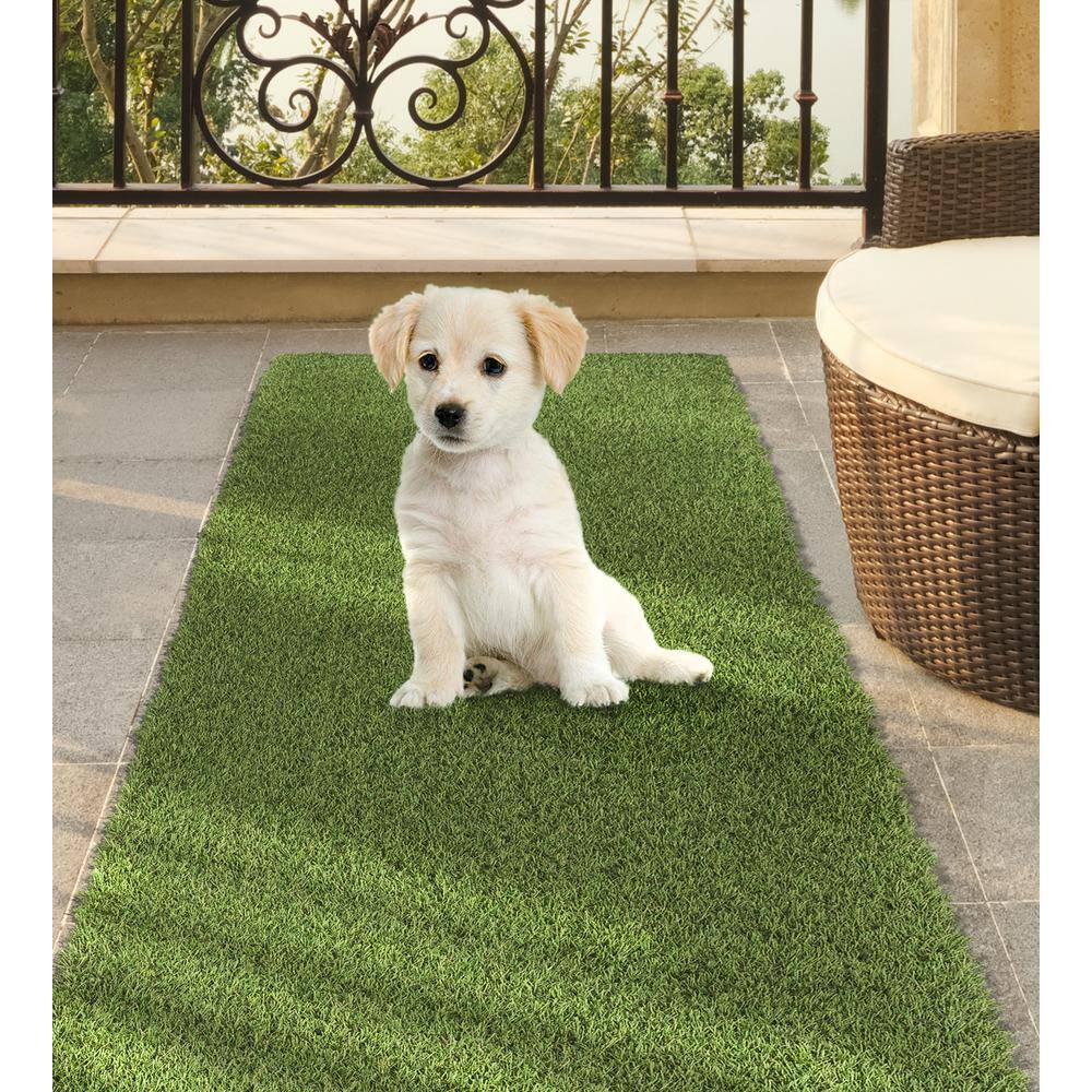 26 in. x 36 ft. Green Artificial Grass Runner Rug - Hercitys