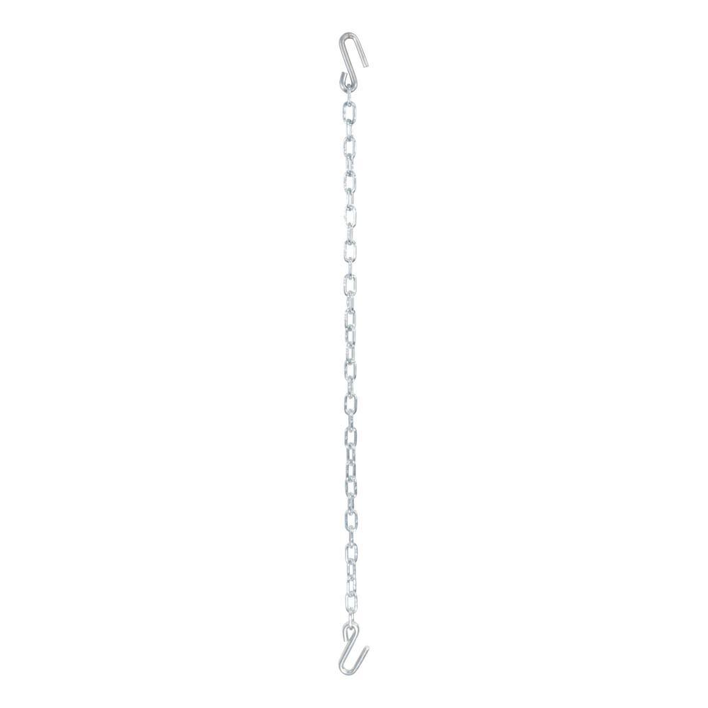 48″ Safety Chain with 2 S-Hooks (5,000 lbs., Clear Zinc) - Hercitys