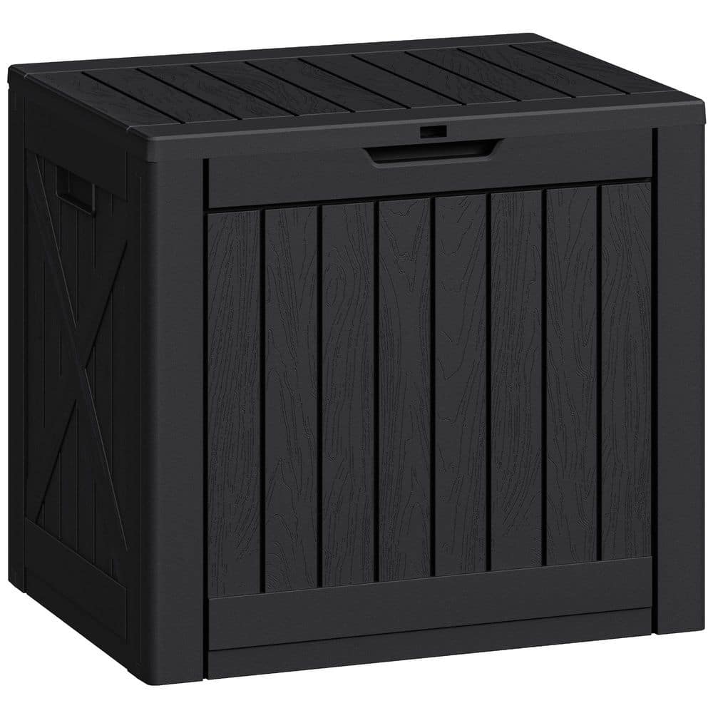 42 Gal. Lockable Resin Outdoor Deck Box for Package Delivery, Black - Hercitys