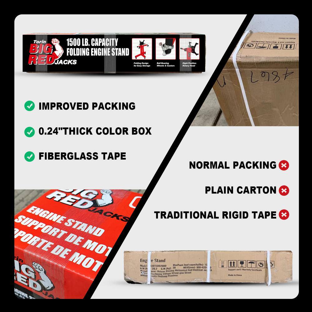 1,500 lbs. Engine Stand with 360-Degree Rotating Head and Folding Frame - Hercitys