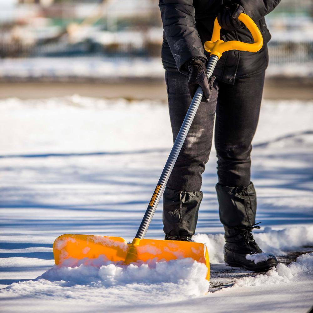 41.94 in. Steel Handle and 24 in. Plastic Blade Versa Grip Combo Snow Shovel and Pusher - Hercitys