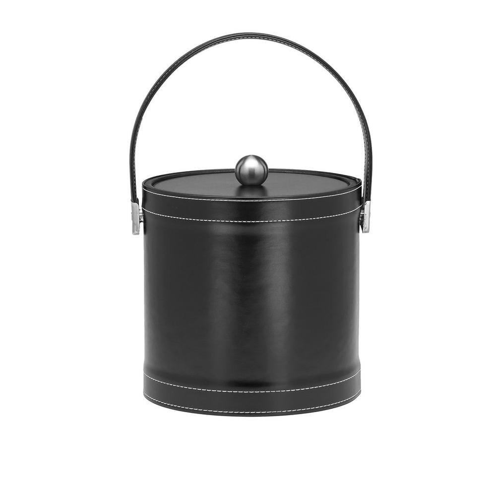 3 Qt. Stitched Black Ice Bucket with Stitched Handle - Hercitys