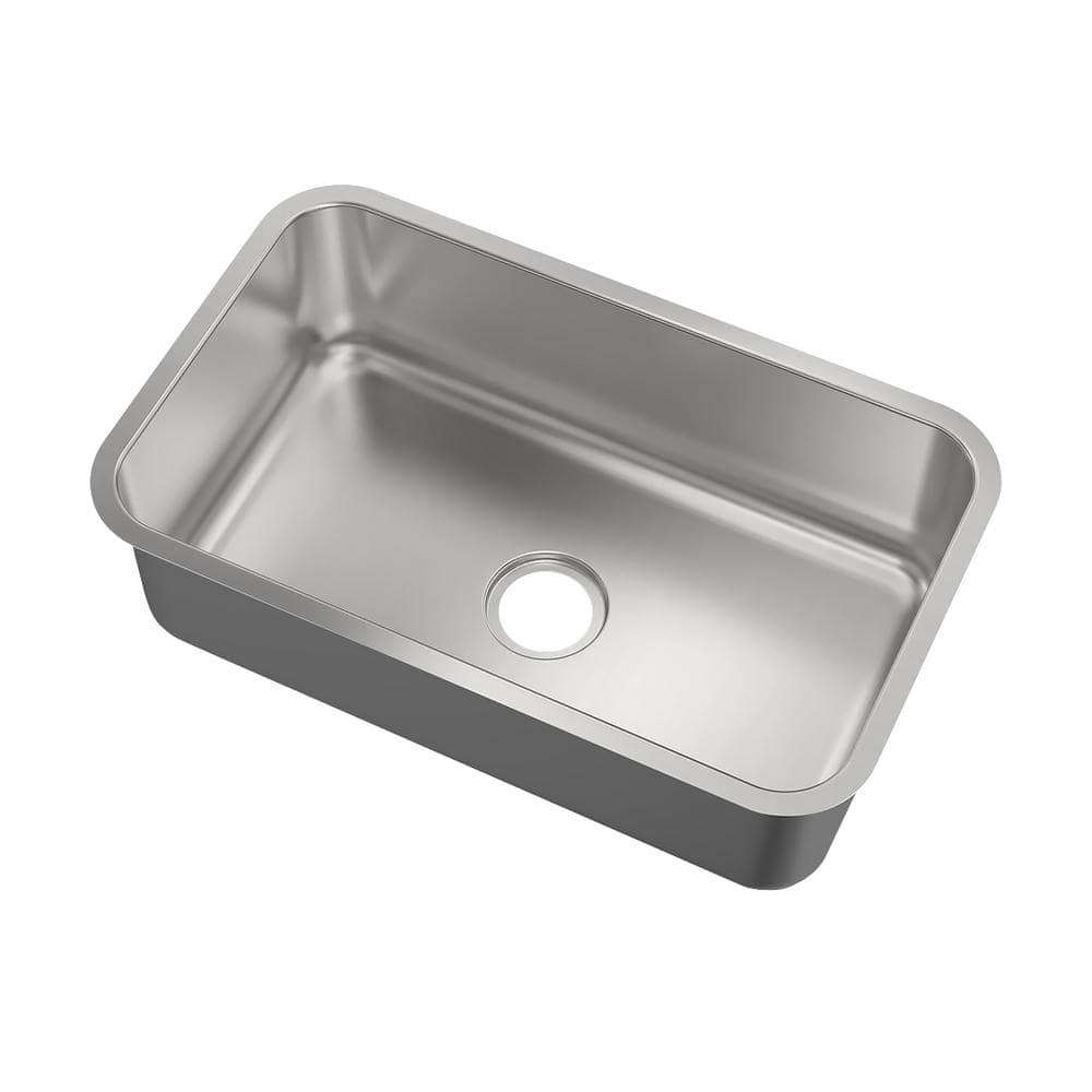 30 in. Undermount Single Bowl 16 Gauge Stainless Steel Kitchen Sink - Hercitys