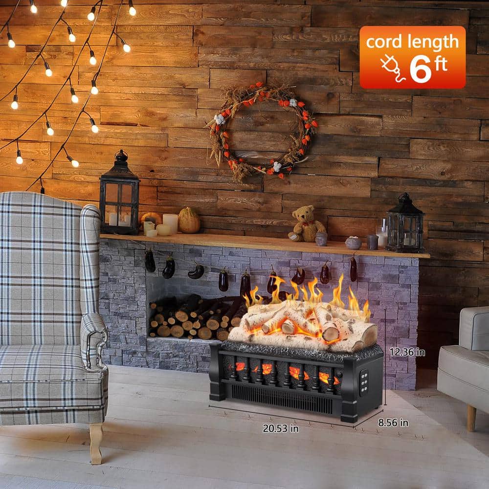 21 in. Electric Fireplace Log Set with Remote Control - Hercitys