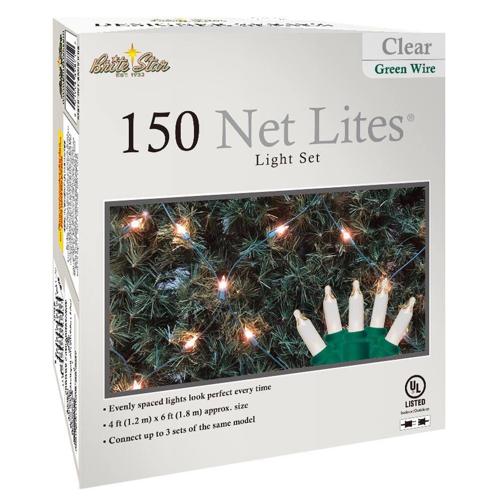 48 in. x 72 in. 150-Count Incandecent Clear Christmas Net Lights - Hercitys