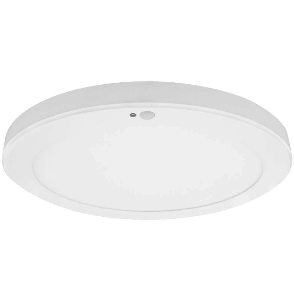 13 in. 1-Light White Selectable LED Interior Flush Mount Ceiling Light with Motion Sensor - Hercitys