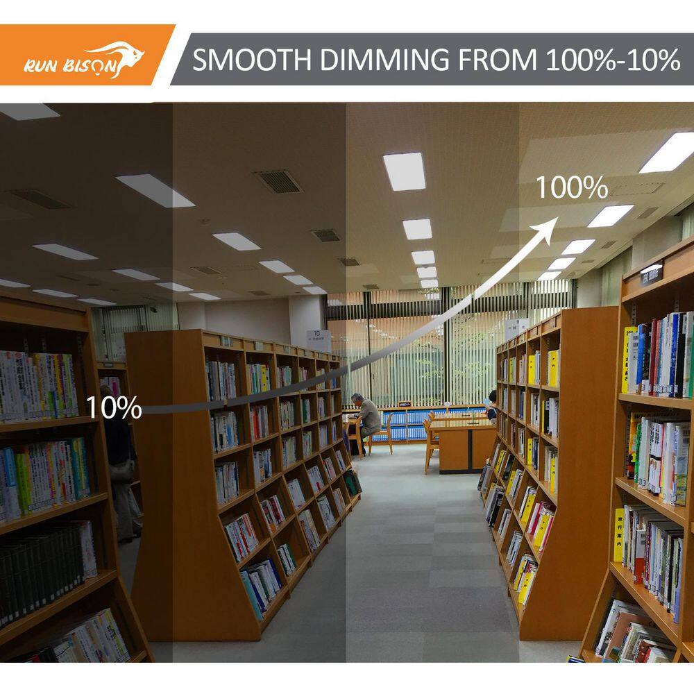 48 in. 1 ft. x 4 ft. White 2200/3300/4400 Lumens Integrated LED Flush Mount Light Panel Light, 3500/4000/5000K (4-Pack) - Hercitys