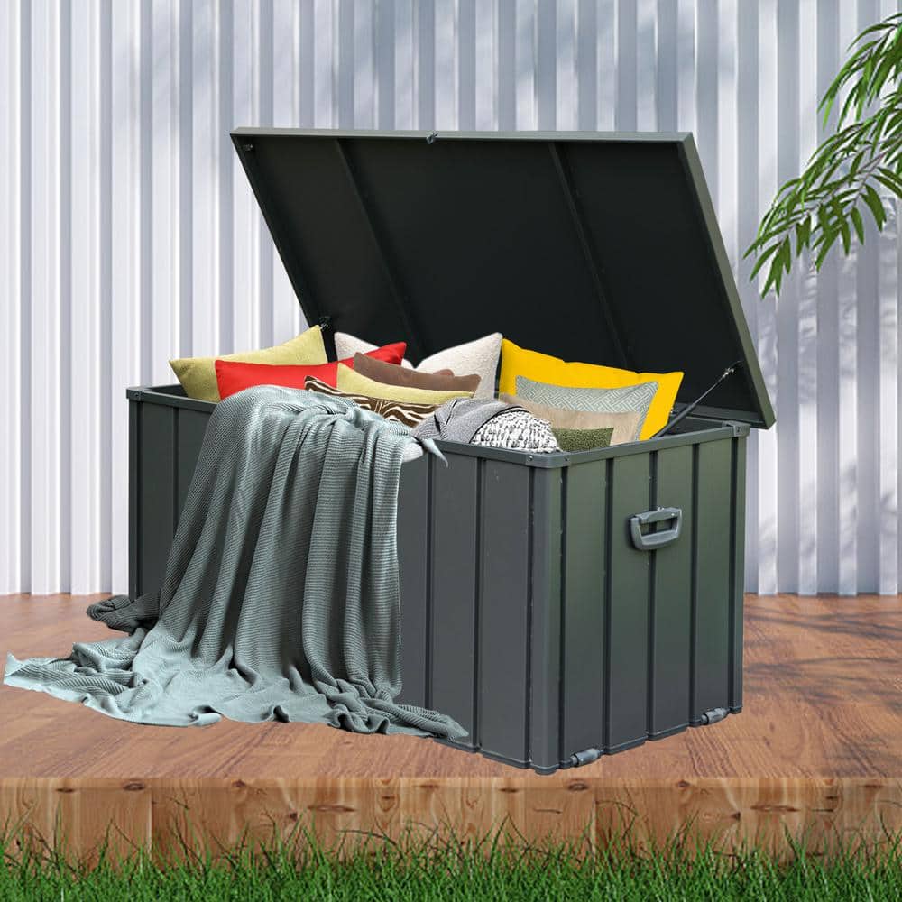 120 Gal. Dark Gray Metal Deck Box - Hercitys