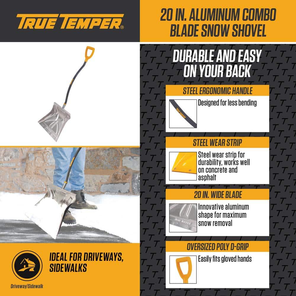20 in. Aluminum Combo Blade Snow Shovel - Hercitys