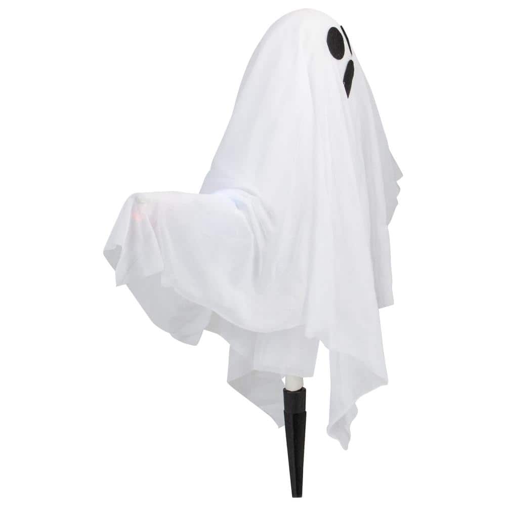 20 in. H Lighted White Ghost Halloween Lawn Stakes (Set of 3) Battery Operated - Hercitys