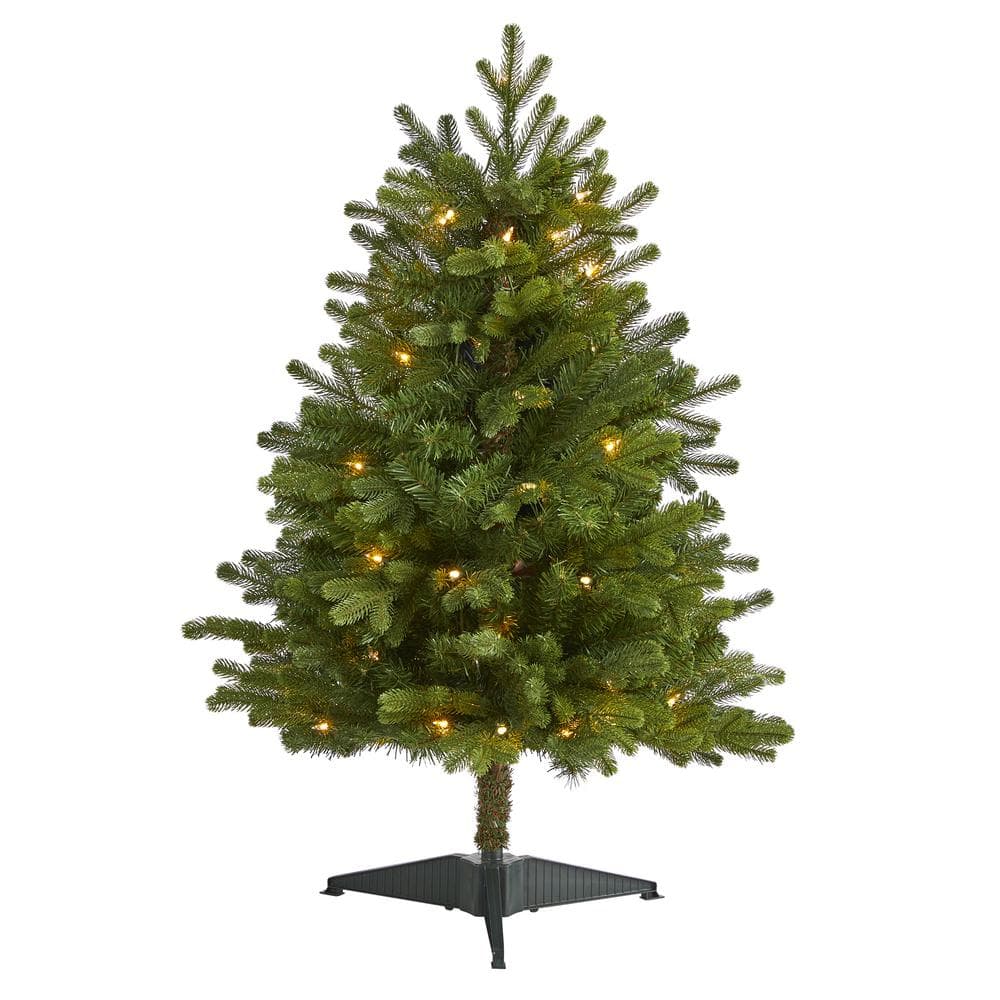 3 ft. Pre-Lit Washington Fir Artificial Christmas Tree with 50 Clear Lights - Hercitys