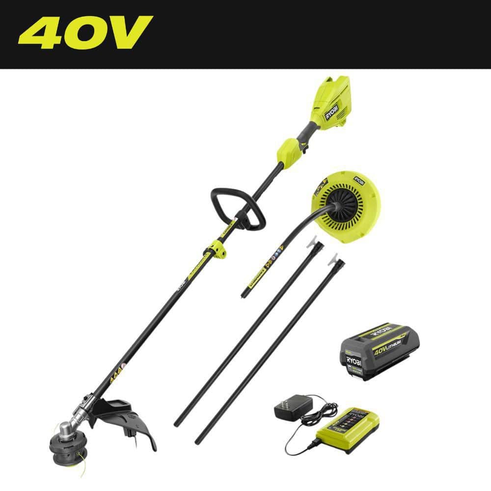 40V 15 in. Expand-It Cordless Battery Attachment Capable String Trimmer & Gutter Blower with 4.0 Ah Battery and Charger - Hercitys