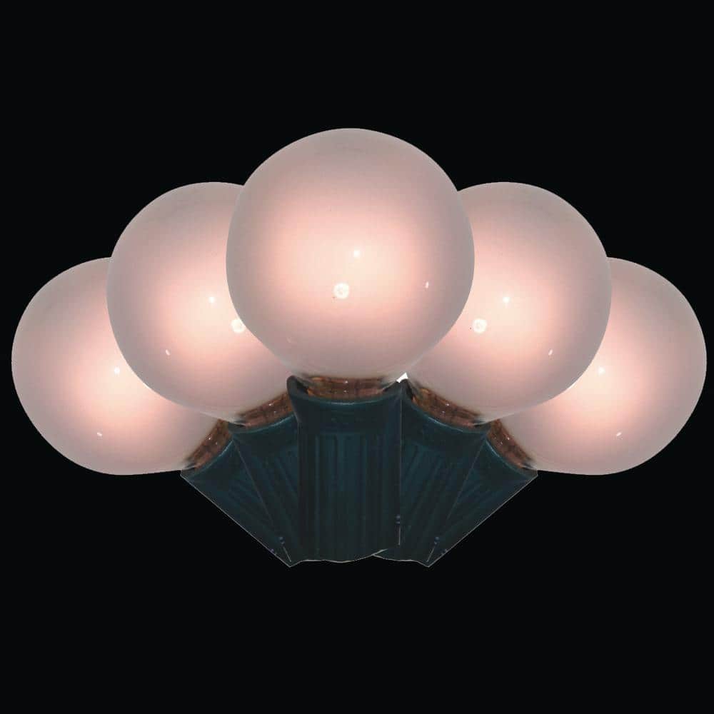 25-Light G40 Frost Clear Light Set, Black Wire - Hercitys