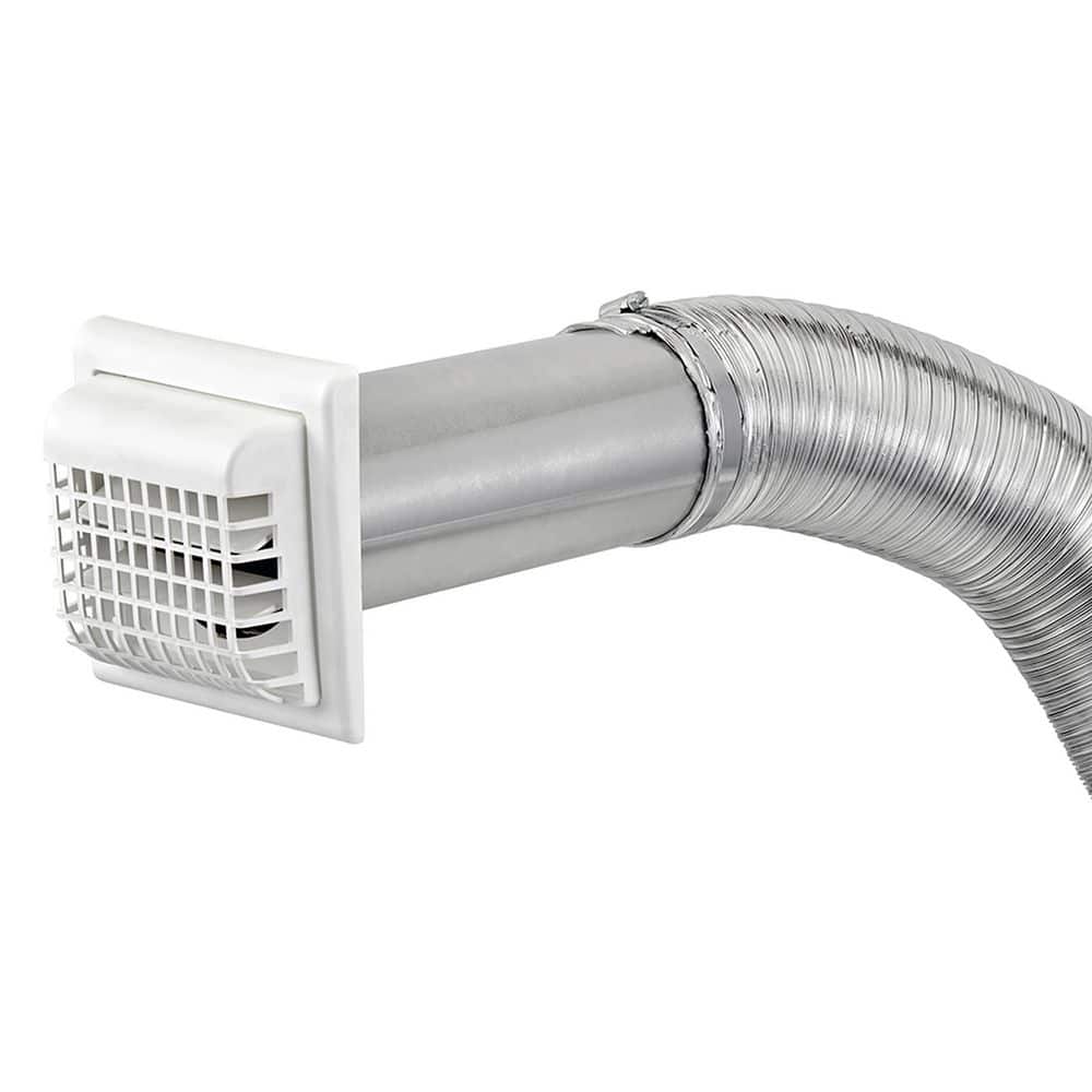 4 in. x 8 ft. Premium Flexible Semi-Rigid Duct Louvered Vent Kit - Hercitys