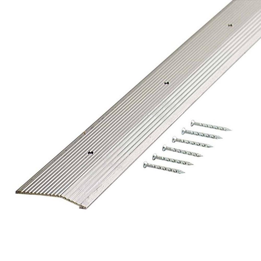 2″X 36″ SILVER ALUMINUM CARPET TRIM W/SCREW NAILS - Hercitys