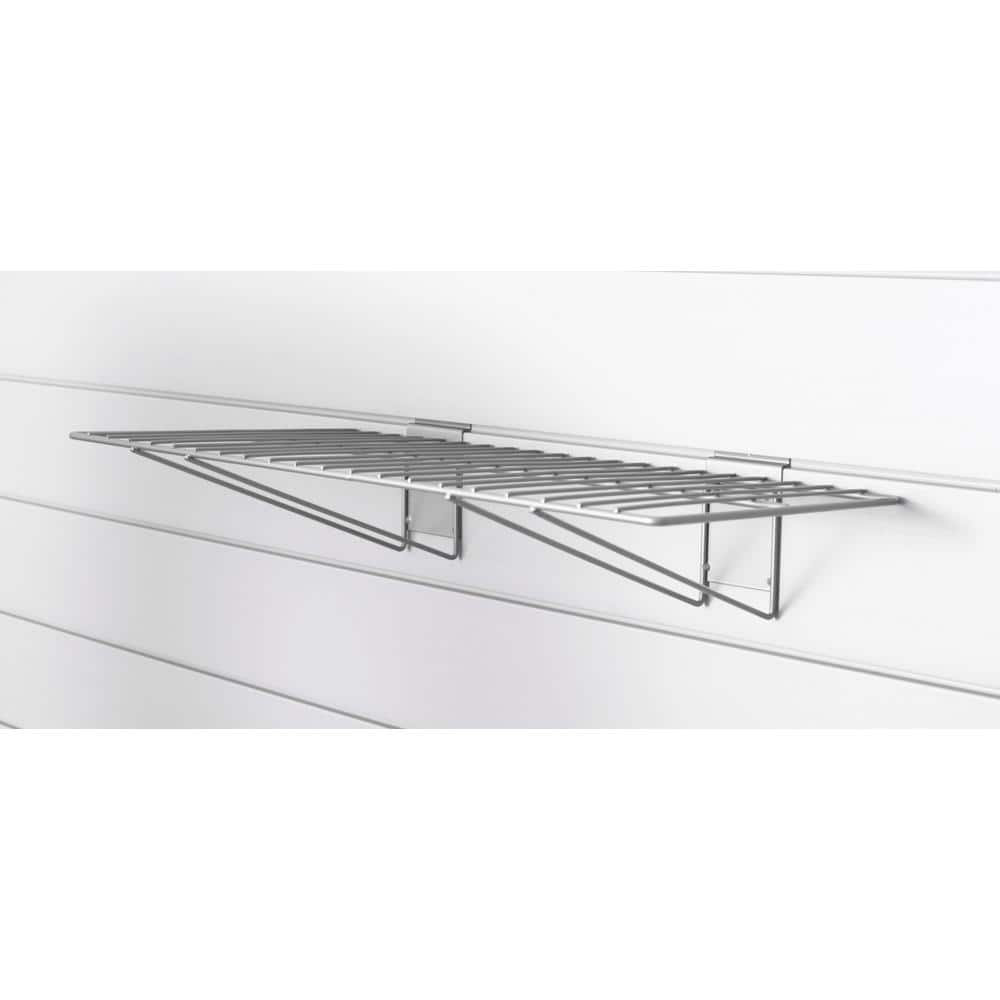 24 in. L x 12 in. W Slatwall Steel Wire Bracket Shelf (2-Pack) - Hercitys