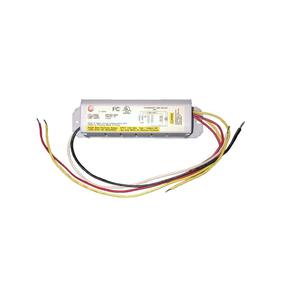 120-Volt 6.63 in. Electronic Ballast 2-PL 13-Watt Lamps - Hercitys