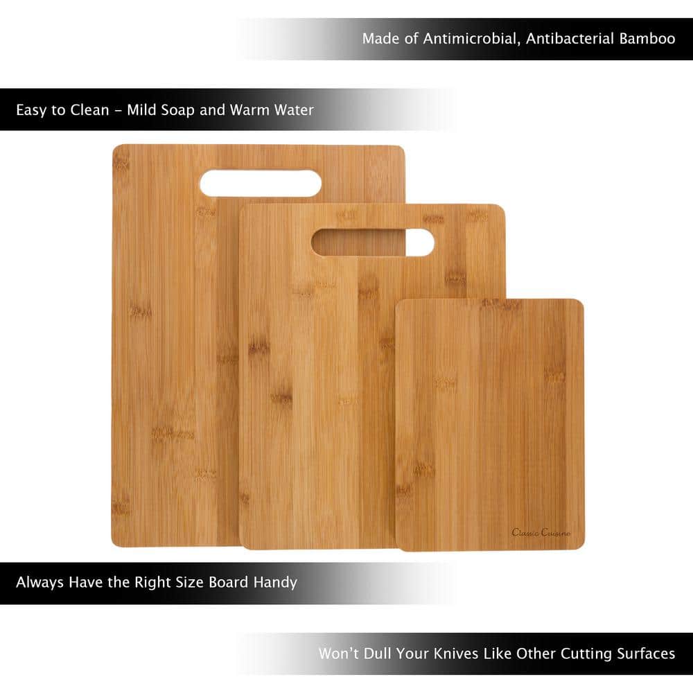 3-Piece Wooden Bamboo Cutting Board Set - Hercitys