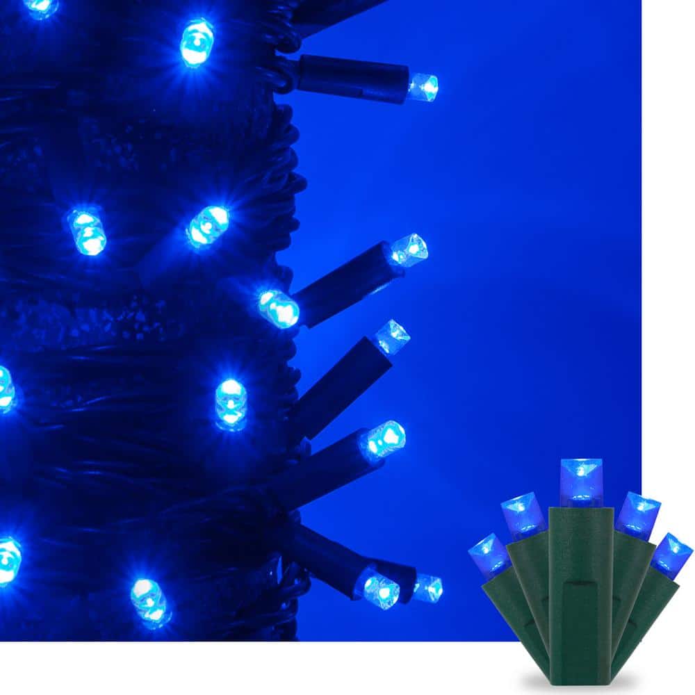 17 ft. 50-Light Blue 5 mm LED Mini Light Set - Hercitys