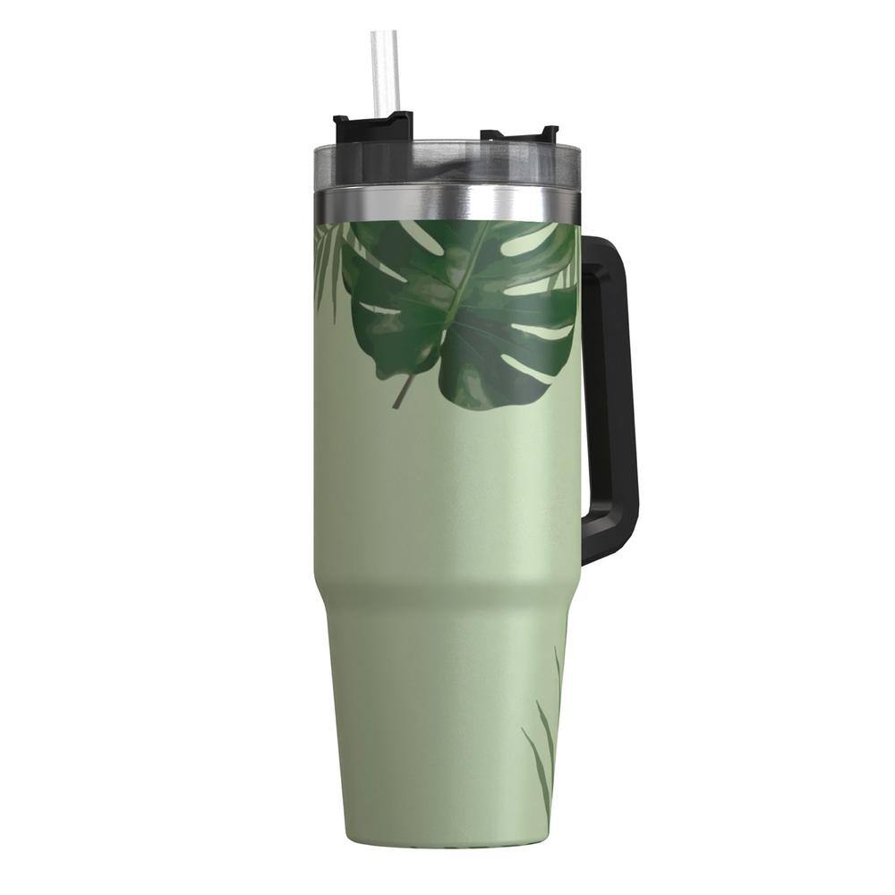 30 oz. Double-Walled Insulated Tropical Green Stainless Steel Tumbler - Hercitys