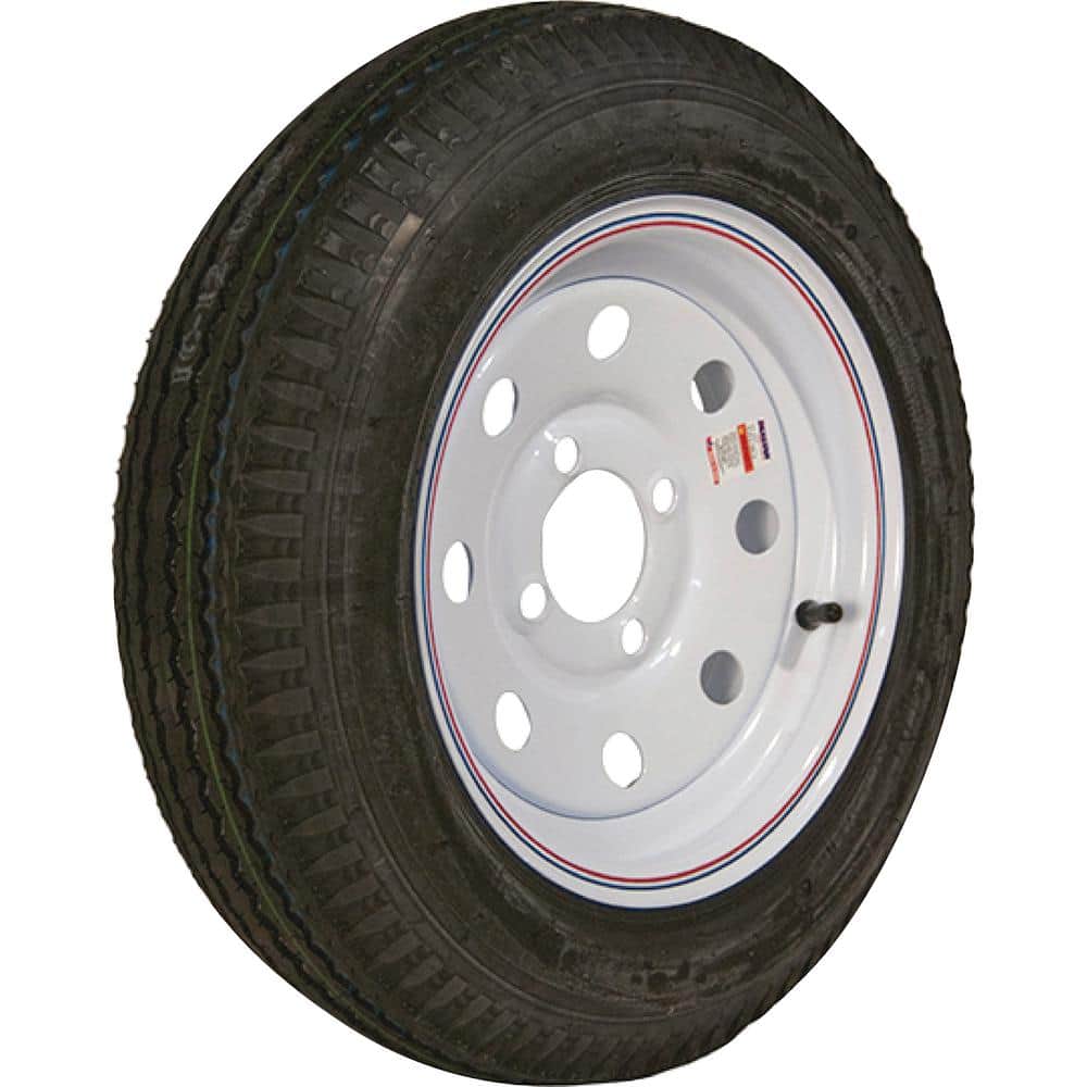480-12 K353 BIAS 780 lb. Load Capacity White with Stripe 12 in. Bias Tire and Wheel Assembly - Hercitys