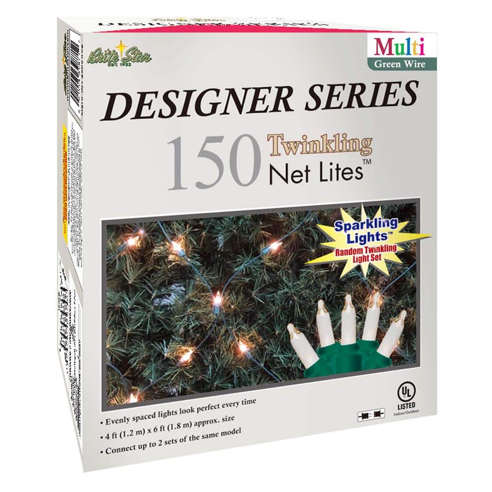 150-Light 4 ft. x 6 ft. Clear Twinkling Net Lights - Hercitys