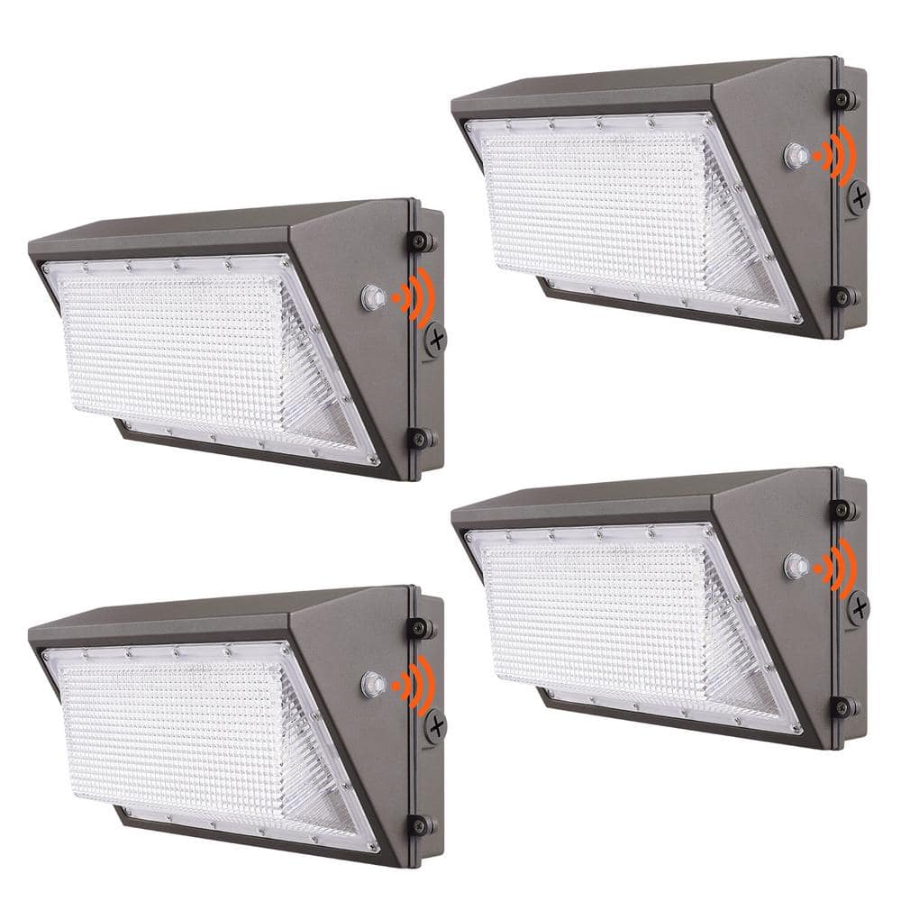 4PCs LED Wall Pack Lights 100-Watt Gray integrated LED 10800 LM Security Lighting Fixture Wall Pack Light - Hercitys