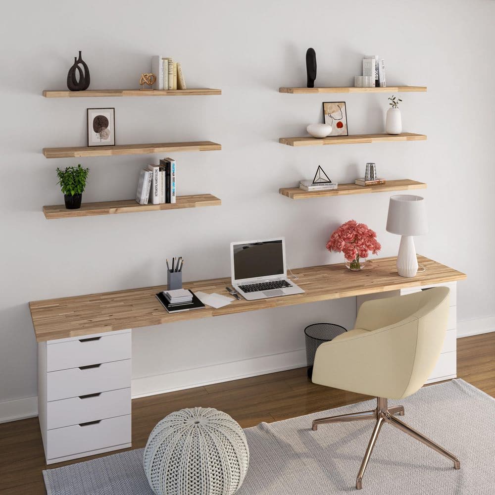 4 ft. L x 25 in. D Unfinished Acacia Solid Wood Butcher Block Countertop With Square Edge - Hercitys