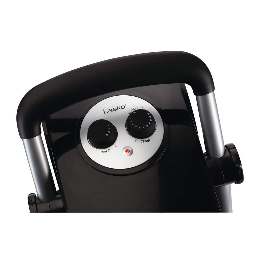 1500W 11.75 in. Black Electric Utility Ceramic Space Heater with Pivoting Head, 2 Heat Settings and Fan Only Mode - Hercitys