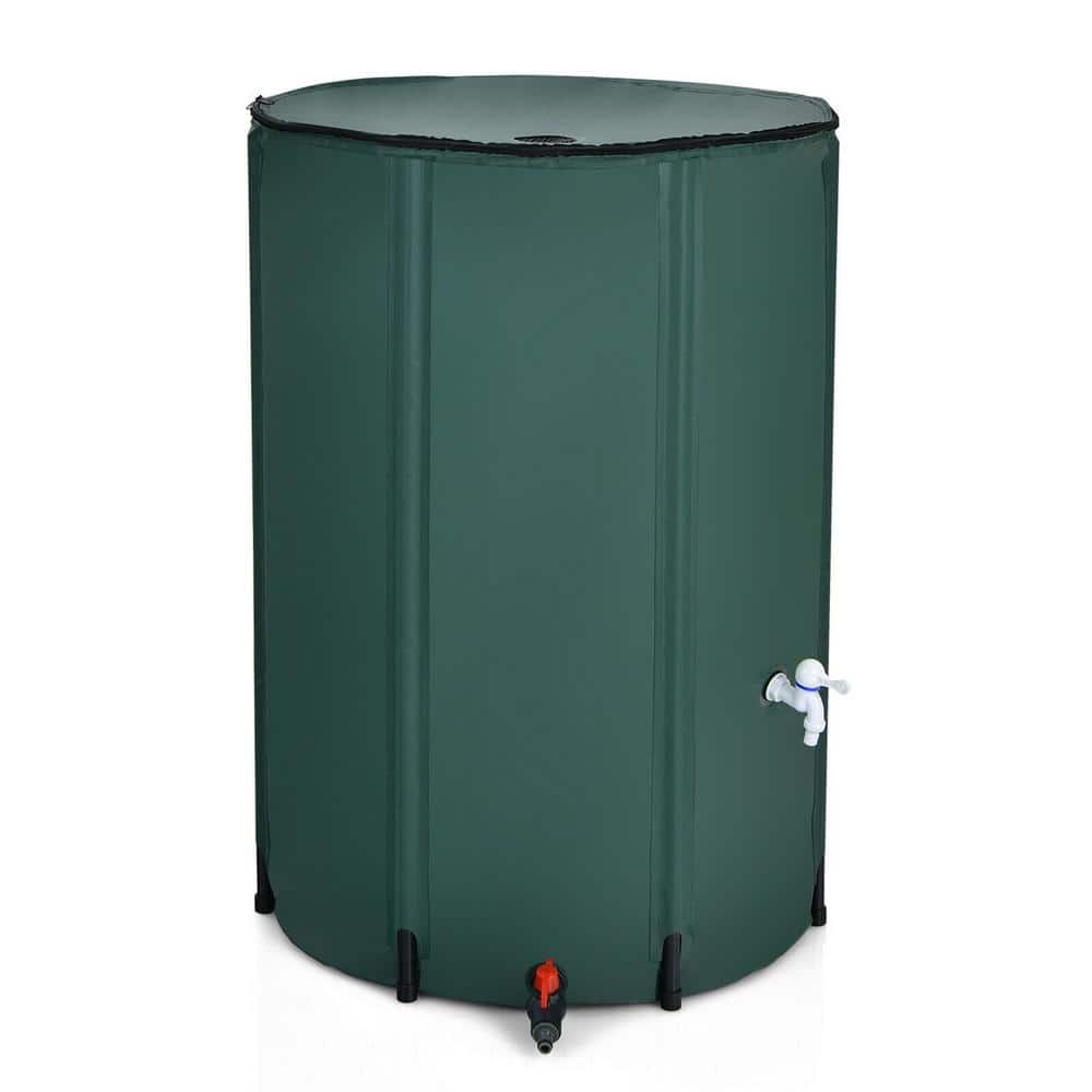 100 Gal. Portable Rain Barrel Water Collector Collapsible Tank with Spigot Filter - Hercitys