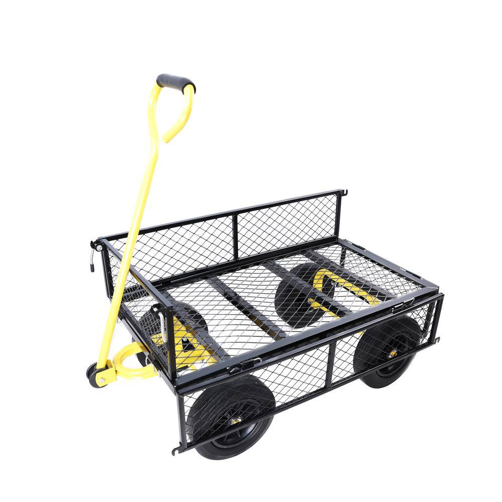 3.5 cu. ft. Metal Garden Cart, Black - Hercitys