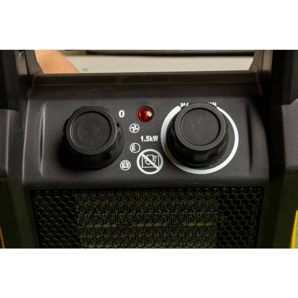 1500-Watt 12 in. Portable Electric Space Heater with Ceramic Heating Element and Adjustable Thermostat, 5120 BTU - Hercitys