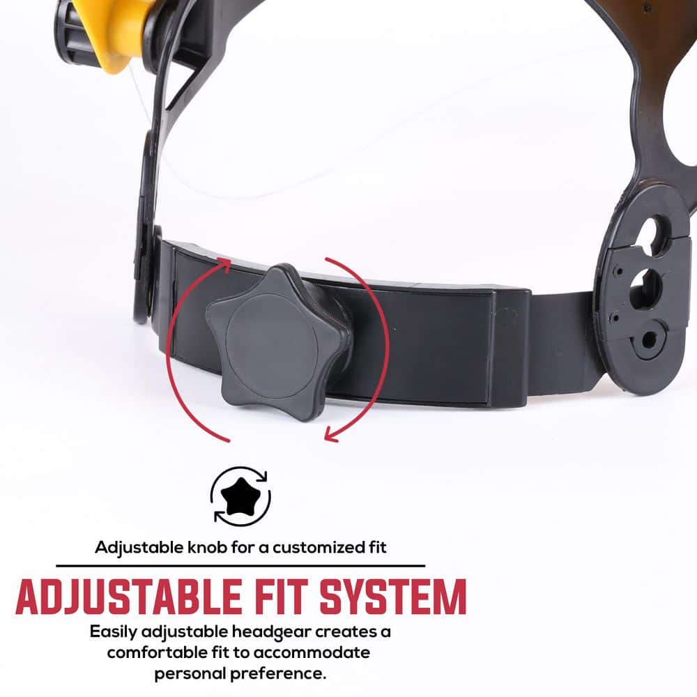 3-Pack, Yellow/Clear, Reusable Face Shield with Ratchet - Hercitys