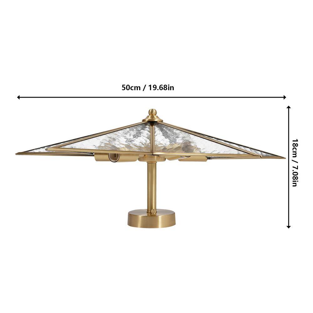 19.68 in. 5-Light Gold Semi-Flush Mount Ceiling Light Modern Star Shape with Glass Shade - Hercitys