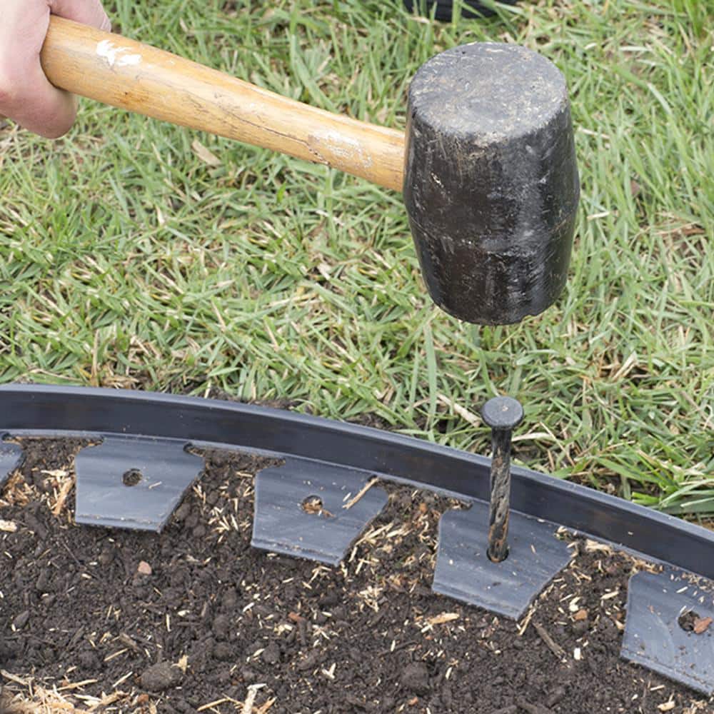50 ft. L x 1.7 in. H Commercial Grade Brown Plastic No-Dig Edging Kit - Hercitys