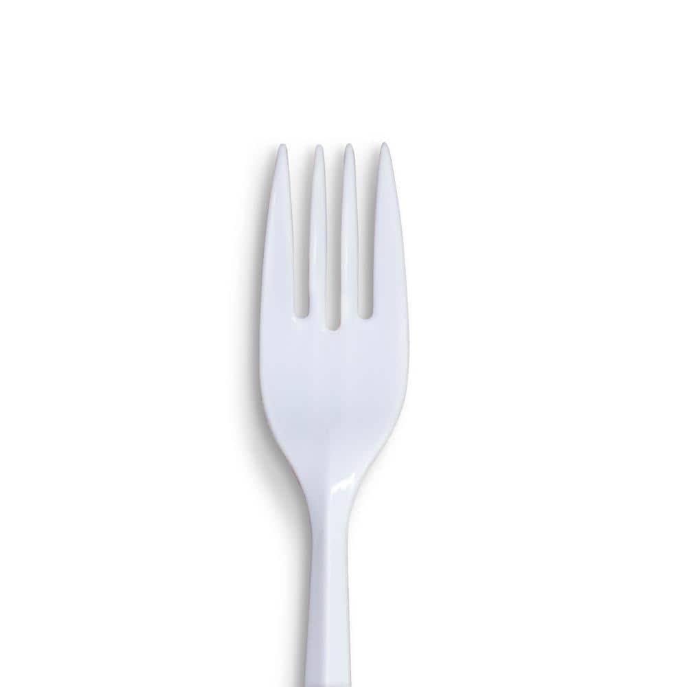 1000-Piece White Medium Weight Polypropylene Fork - Hercitys