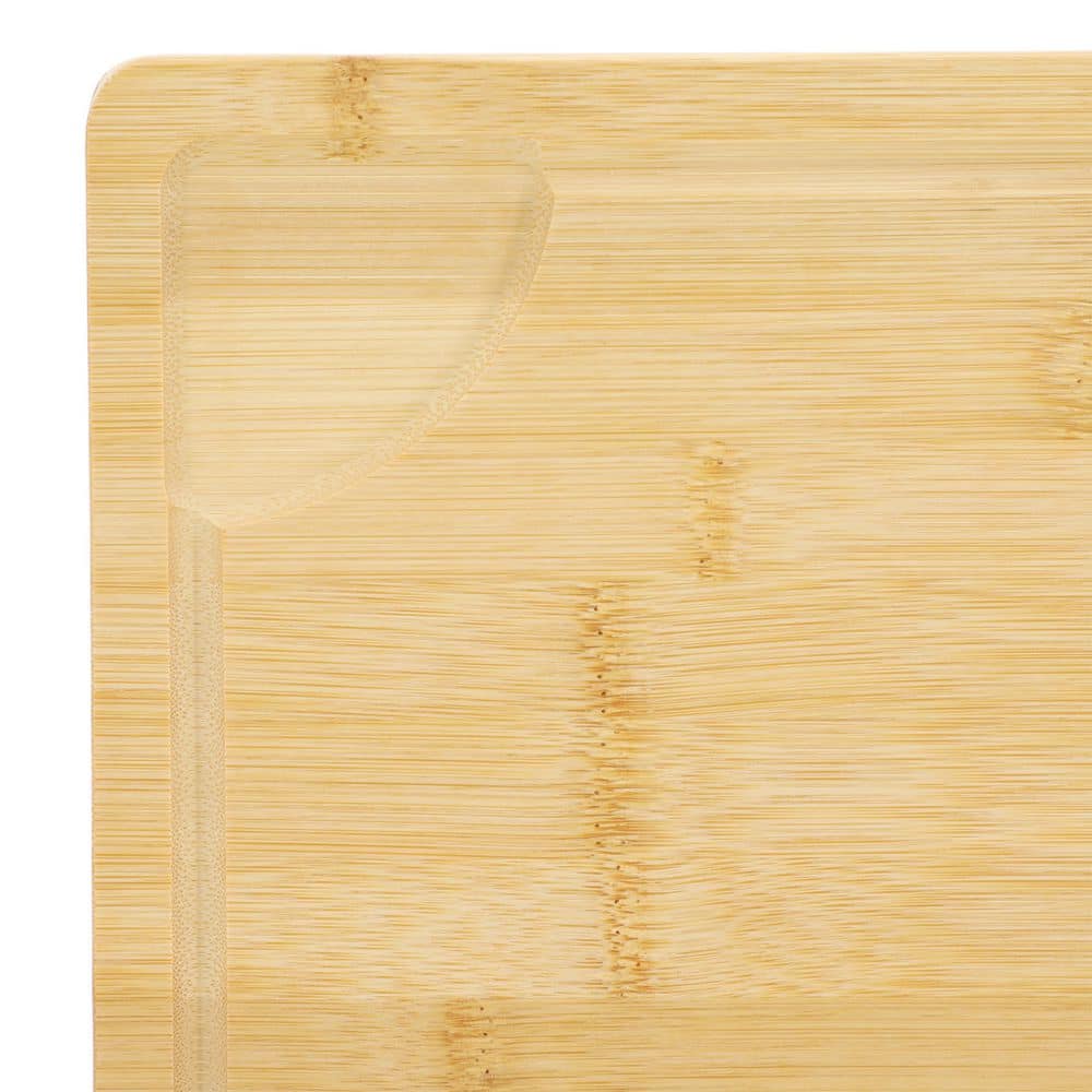 24 in. x 18 in. Light Brown Bamboo Large Cutting, Prep and Serving Board - Hercitys