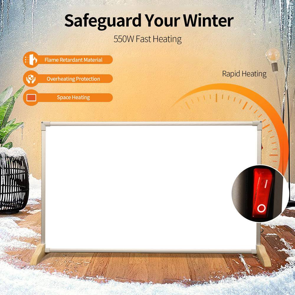 550 W White Electric Panel Other Infrared Space Heater - Hercitys