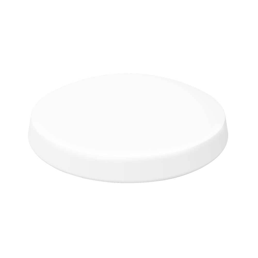 11 in White Round Flush Mount With plastic Shade and No Bulbs Included 1 Pack - Hercitys